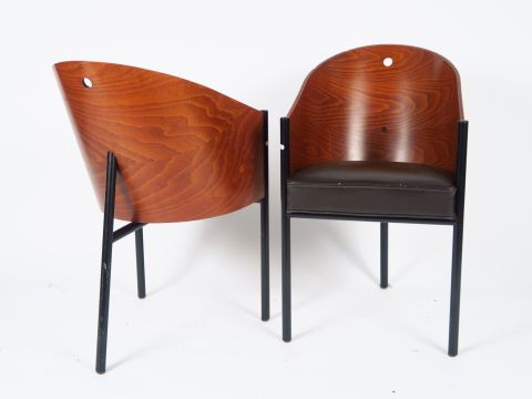 Philippe STARCK. Paire de fauteuils modèle Costes. (petits accidents)