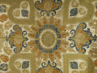 Vente aux enchères Dessus de table en gaze de soie  greige (doublure coton ) ourlée de de