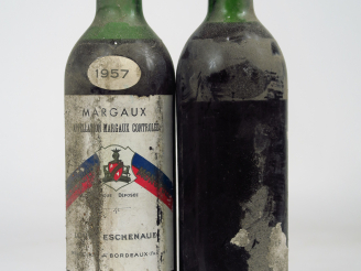 Vente aux enchères 2 BOUTEILLES MARGAUX ESCHENAUER - 1957 - 1 HEP-MEP/1 LB/1 EA/1 SE/1 PR