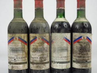 Vente aux enchères 4 BOUTEILLES SAINT JULIEN ESCHENAUER - 1966 - 2 LB/2 MEP/EA