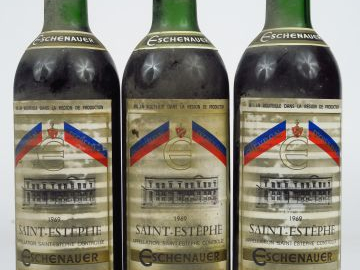 3 BOUTEILLES ST ESTEPHE ESCHENAUER - 1969 - BG/EF