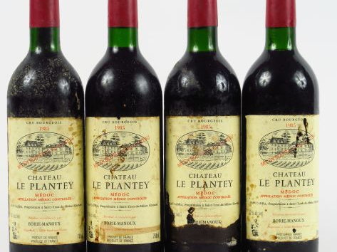 4 BOUTEILLES CHÂTEAU LE PLANTEY CB MEDOC - 1985 - BG/EA/BS