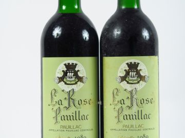2 BOUTEILLES LA ROSE PAUILLAC - 1989 - 1 BG/1 HEP
