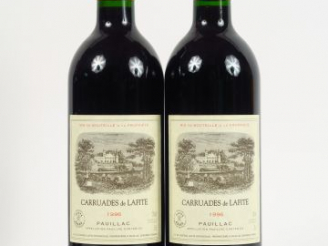 Vente aux enchères 2 BOUTEILLES CARRUADES DE LAFITE GCC PAUILLAC - 1996