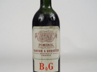 Vente aux enchères 1 VIEILLE BOUTEILLE POMEROL BARON   GUESTIER - MEP/BS