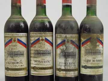 4 BOUTEILLES ESCHENAUER : 2 POMEROL 1969 MEP/EA/BS/CAPS AB - 1 POMEROL