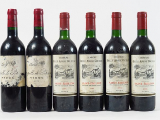 Vente aux enchères 6 BOUTEILLES : 2 LA CHAPELLE DE POTENSAC 2003 EA - 4 BOUTEILLES CHÂTEA