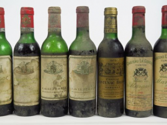 Vente aux enchères 7 DEMIES BOUTEILLES : 1 CHATEAU CANTENAC BROWN MARGAUX 1973 BG – 1 HAU
