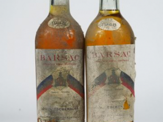 Vente aux enchères 2 BOUTEILLES BARSAC ESCHENAUER - 1948 - 1 BG+/1 CAPS/EA/BS