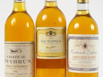 3 BOUTEILLES : 1 SAUTERNES P. CHANAU 1995 - 1 COMTESSE DE LOUBENAC STE