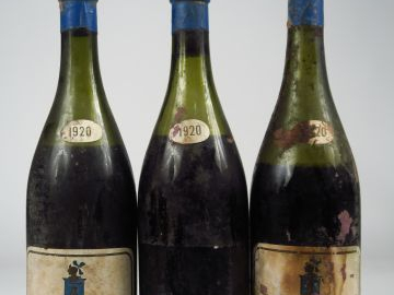 3 BOUTEILLES NUITS ST GEORGES DOUAT FRERES - 1920 - 1 à 7 CM/1 à 9.5 C