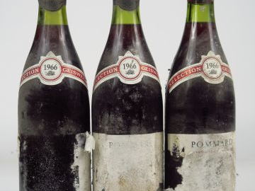3 BOUTEILLES POMMARD GEISWELLER - 1966 - 1 à 2,5 CM/2 à 3 CM/BS/ETA/1 