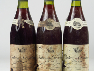 Vente aux enchères 3 BOUTEILLES MERCUREY CHÂTEAU DE CHAMIREY MARQUIS DE JOUENNES D'HERVIL