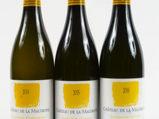 Vente aux enchères 3 BOUTEILLES CHÂTEAU DE LA MALTROYE : 2 ALIGOTE (1 de 2015-1 DE 2016) 