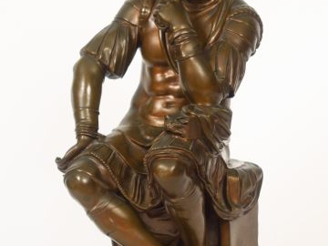 Sculpture en bronze à patine médaille d'après Michel-Ange "Laurent de 