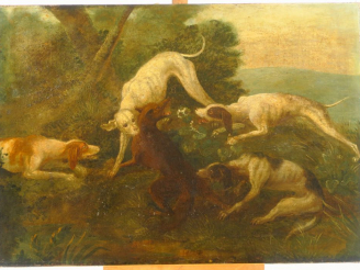 Vente aux enchères Ecole française vers 1740, suiveur de Jean-Baptiste Oudry "Scène de ch