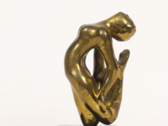 Vente aux enchères BEZ "La contorsionniste" Sujet en bronze doré, sur son socle en marbre