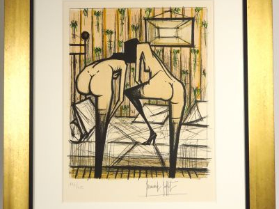 Bernard BUFFET "Jeux de dames" Lithographie sur velin d'Arches. Signée