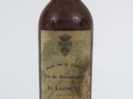Vente aux enchères 1 BOUTEILLE BARSAC CRU DU GRAND CARRETEY GASTON DANGLADE - 1937 - BOUC