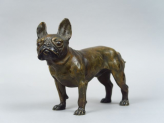 Vente aux enchères Grand sujet en bronze polychrome de Vienne (?) 'le carlin'.  Dim. 18 x