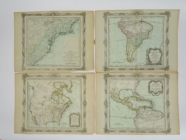Ensemble de 20 cartes XVIIIème 'les Amériques' (carte du Voyage de Coo
