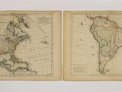 Ensemble de 20 cartes XVIIIème 'les Amériques' (carte du Voyage de Coo