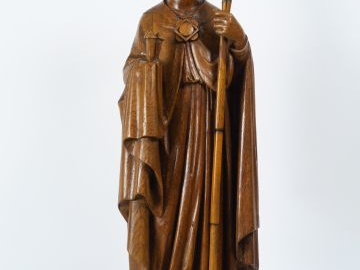 Sculpture de style XVIIe en chêne sculpté figurant un saint martyr. H.