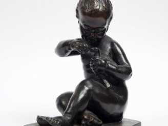 Vente aux enchères Ecole française début XIXème. Sculpture en bronze à patine brune "L'am