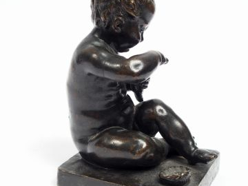 Ecole française début XIXème. Sculpture en bronze à patine brune "L'am