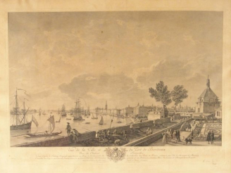 Vente aux enchères Grande gravure XIXème "Vue perspective de la place des Quinconces à Bo