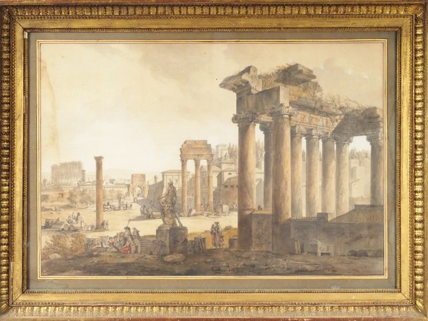 Jean-François THOMAS de THOMON (c. 1754-1813) "Vue du Forum à Rome, an