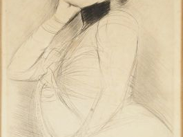 Vente aux enchères HELLEU "Portrait de jeune fille" Eau forte, signée en bas à gauche.