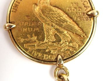 Pièce de 5 Dollars or, 1914. Monture or jaune Poids : 10,27 gr