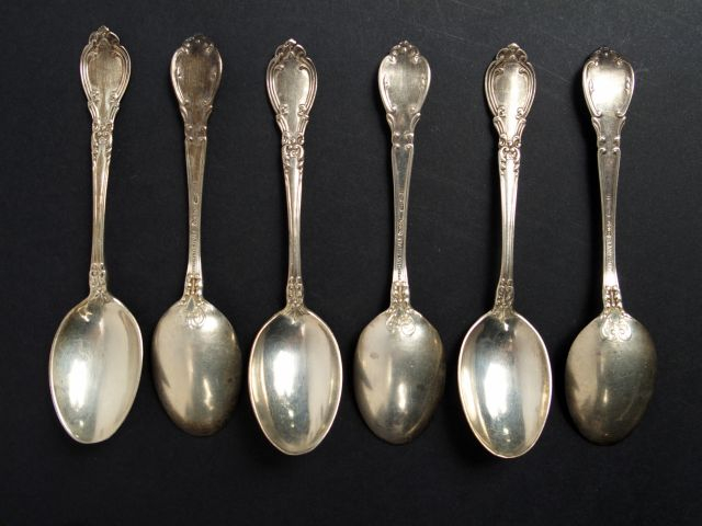 Fourchette à poisson en argent anglais, cuillère en argent anglais, 7 