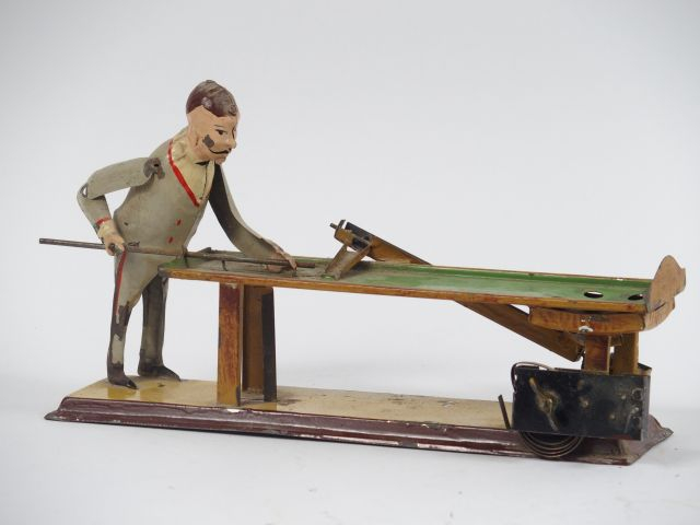 Petit automate mécanique Guthermann 'le joueur de billard', Long. 27,5