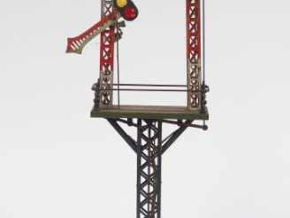 Vente aux enchères Grand sémaphore à double plateforme électrique BING en tôle lithograph