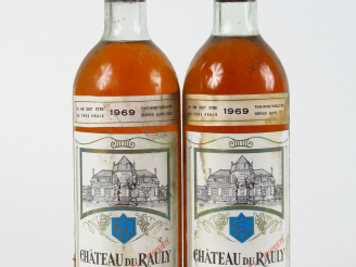 Vente aux enchères 2 BOUTEILLES CHÂTEAU DU RAULY MONBAZILLAC - 1969 - BG