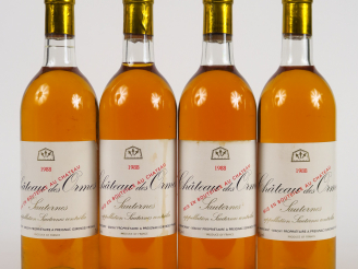Vente aux enchères 4 BOUTEILLES CHÂTEAU DES ORMES SAUTERNES - 1988 - BG