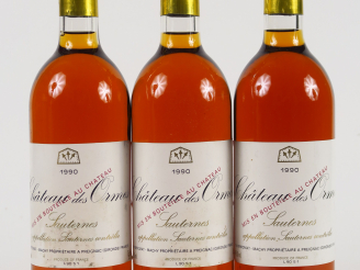 Vente aux enchères 3 BOUTEILLES CHÂTEAU DES ORMES SAUTERNES - 1990