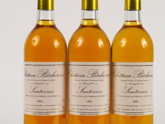Vente aux enchères 3 BOUTEILLES CHÂTEAU BECHEREAU SAUTERNES - 1993
