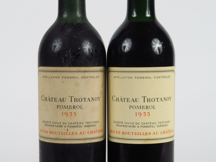 2 BOUTEILLES CHÂTEAU TROTANOY POMEROL - 1955 - LB/1 CAPS TLA