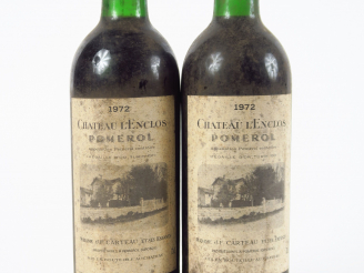 Vente aux enchères 2 BOUTEILLES CHÂTEAU L'ENCLOS POMEROL - 1972 - BG/EF