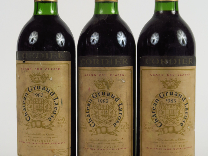 3 BOUTEILLES CHÂTEAU GRUAUD LAROSE GCC ST JULIEN - 1983 - BG
