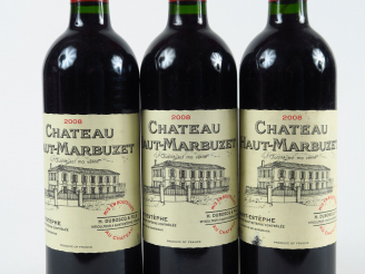 Vente aux enchères 3 BOUTEILLES CHÂTEAU HAUT MARBUZET ST ESTEPHE - 2008