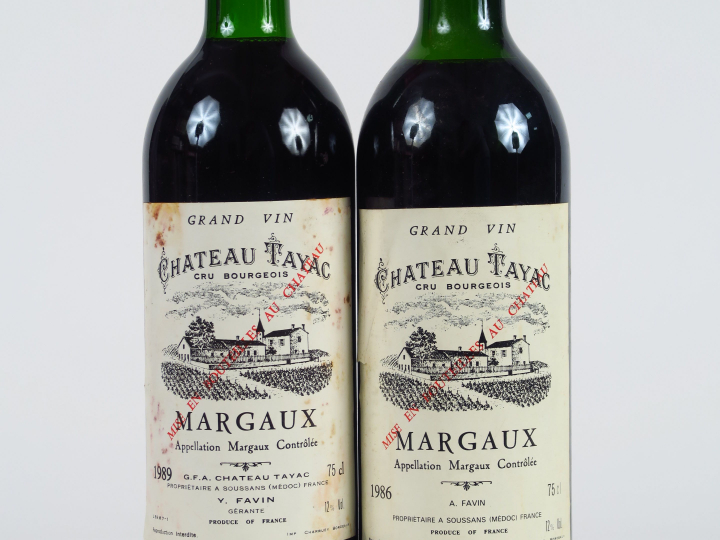 2 BOUTEILLES CHÂTEAU TAYAC CB MARGAUX - 1 de 1981/1 de 1986