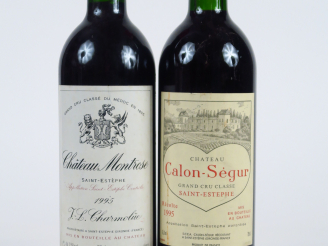 Vente aux enchères 2 BOUTEILLES GCC ST ESTEPHE 1995 : 1 CHÂTEAU MONTROSE - 1 CALON SEGUR