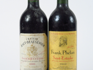 Vente aux enchères 2 BOUTEILLES ST ESTEPHE : 1 CHÂTEAU HAUT BEAUSEJOUR 2000 - 1 FRANK PHE