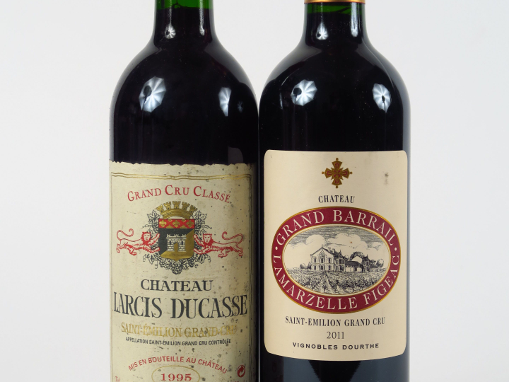 2 BOUTEILLES ST EMILION : 1 CHÂTEAU LARCIS DUCASSE 1995 - 1 CHÂTEAU GR
