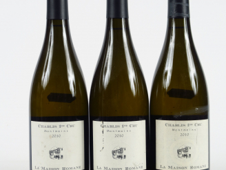 Vente aux enchères 3 BOUTEILLES CHABLIS 1er CRU 'MONTMAINS' LA MAISON ROMANE - 2010