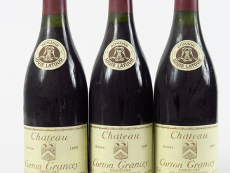 Vente aux enchères 3 BOUTEILLES CHÂTEAU CORTON GRANCEY L. LATOUR - 1989